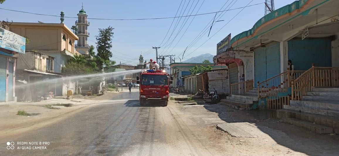 Most effective anti-cronavirus spray done by rescuers 1122 kpk on the instructions of DG rescue KPK